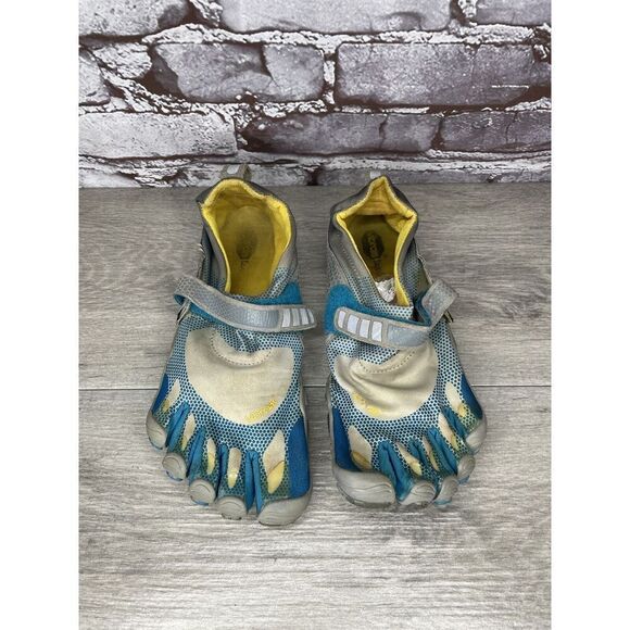 VIBRAM FiveFingers Gray Blue Textile Barefoot Running Shoes Women’s 38EU/7.5M US - Picture 8 of 16